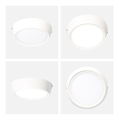 Lámpara De Techo Led Sobreponer 17 Cm Luz Blanca 6000k 12w Color Blanco Lumimexico 21232-1