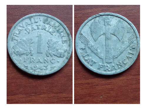 Moneda 1 Franco, Francia 1943.