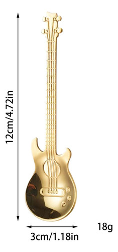 O, Pacote Com 1 Colher De Sobremesa De Guitarra, Aço Inoxidá