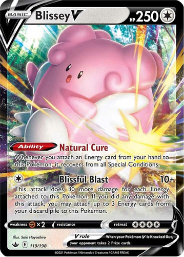 Cartas Pokemon Tcg Blissey V - 119/198 - Chilling Reign