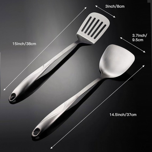 Juego De Espátulas Wok 15 Acero Inoxidable