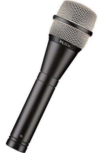 Microfone vocal supercardióide dinâmico Electro Voice PL80a, cor preta