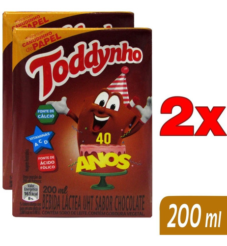 Kit Com 2 Caixas 200ml Bebida Lactea Uht Chocolate Toddynho