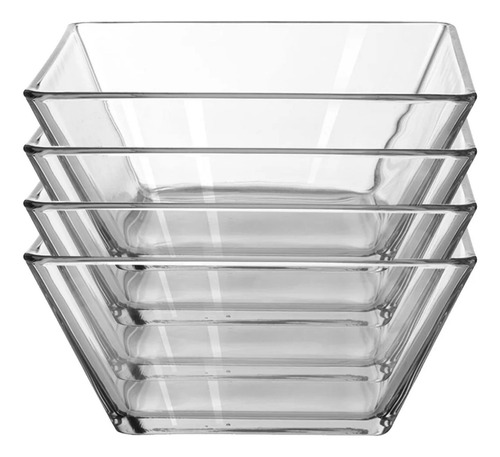 Set 6 Ensaladera De Vidrio Bowl Cuadrado Tempo Libbey