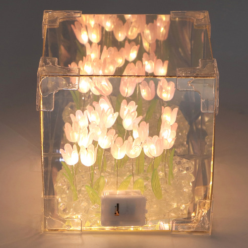 2 En 1 Tulip Mirror Led Led Noche Decorativa Luz De