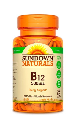 Imagen 1 de 1 de Suplemento en comprimidos Sundown Naturals  B12 vitamina b12 en pote 200 un