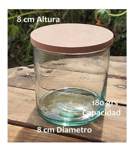 Imagen 2 de 7 de Frascos / Cilindro 8x8cm Para Velas C/ Tapa Mdf Paq 100 Pz