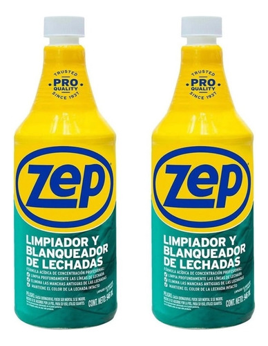 2 Pz Zep Limpiador Y Blanqueador Lechadas Azulejos 946ml