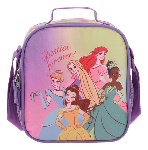 Mochila Ruedas Kinder+lonchera+lapicera Besties Princesas 25 Lila Liso