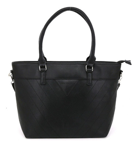 Cartera Miss Unique Negra Eco Cuero Con Bolsillo Hermosísima Mis 17733.1 Negro Lisa Níquel Negro