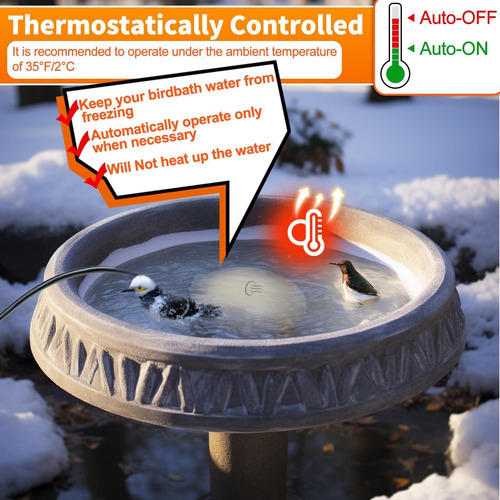 Bird Baths Calentador Para Exteriores Con Termostato Control
