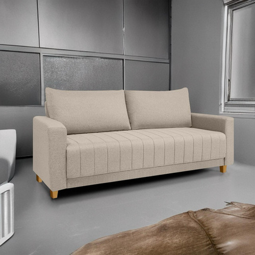 Futon Sofá Namoradeira Requinte Em Linho Para Recepção E Quarto - Lv Móveis