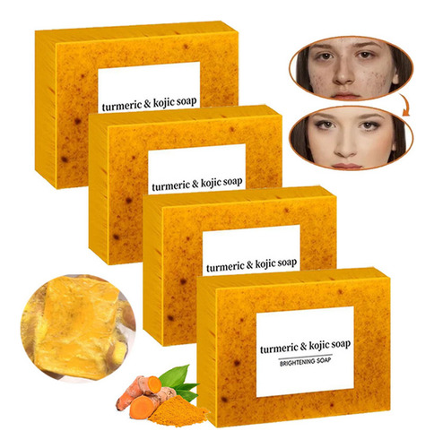 Mox 4 Tabletas De Jabón De Limón Y Cúrcuma Para Una