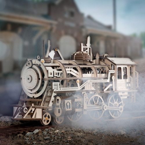 Tren Locomotora Armable Bloques 3d Robotime Madera Niños