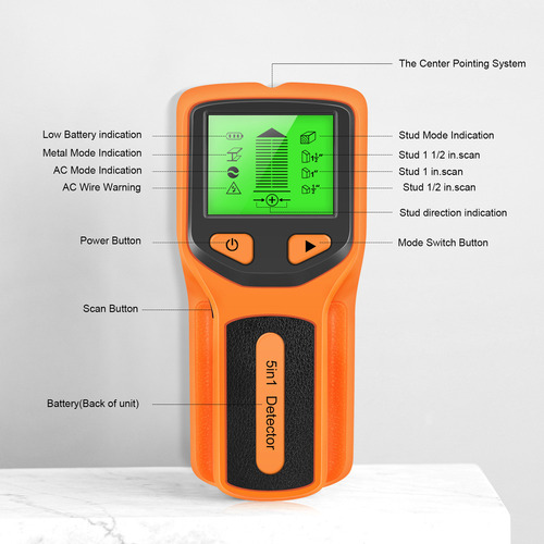 Medidor De Detector De Metais De Parede E Pinos 5 Em 1