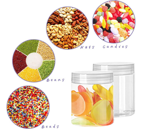 Paquete De 20 Frascos De Plástico Transparente De 4 Oz Con T