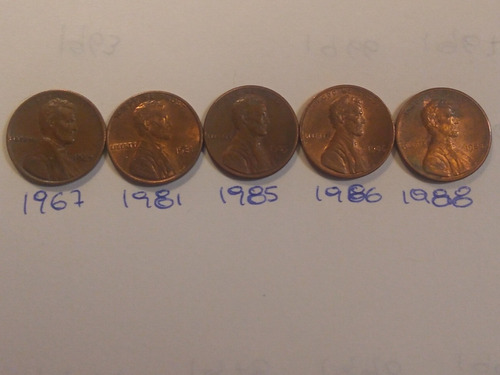 Moneda Lincoln. Un Centavo. De 1967 A 2007