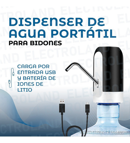 Imagen 2 de 10 de Dispenser De Agua Automatica Portatil Para Bidones De Agua