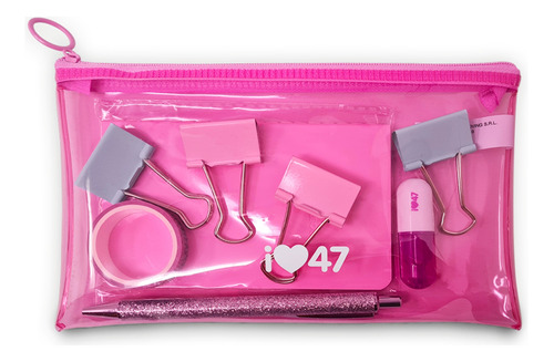 Kit Oficina Mooving 47 Street Rosa Pink + Cartuchera