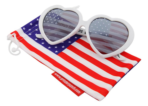 Grinderpunch® Mujeres Emma Stripes Heart American Flags Gafa