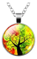 Comprar Collar Dije Árbol De La Vida Color Plata Cristal Para Mujer