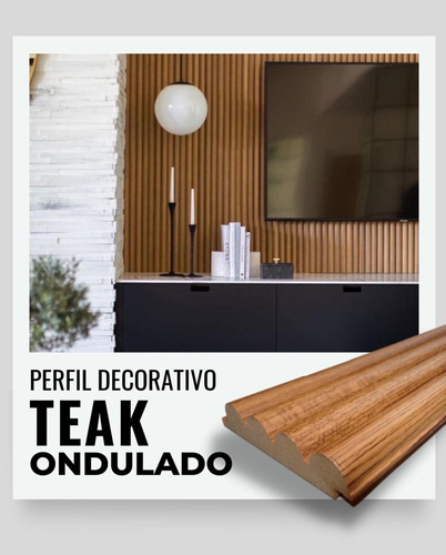 Art Wall Panel Teak Mdf  Interior Ondulado 2.80x10