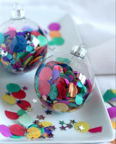 Imagen 3 de 8 de Esferas Trasparentes Navidad Grandes 4pz Cristal Vidrio 9cm