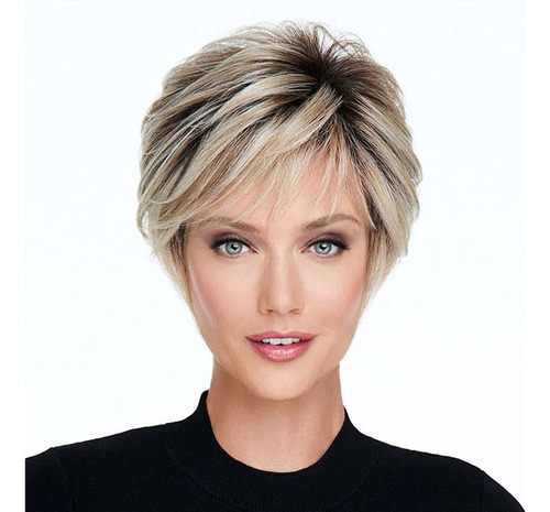 W Pelucas Cortas De Corte Pixie Rubio Para Mujeres Blancas