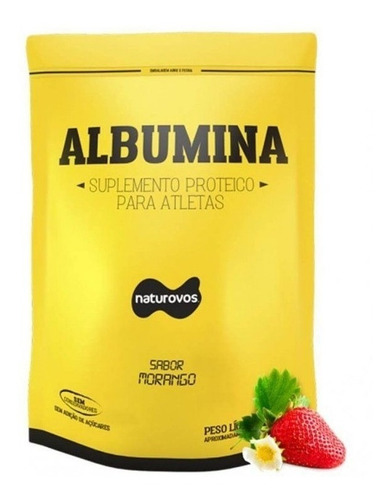 Albumina Refil - 500g - Naturovos - Morango