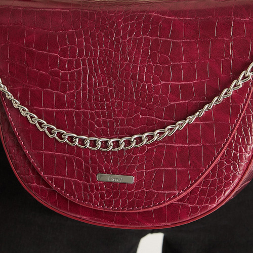 Cartera Rígida Texturizada Con Strap Burdeo Mujer Invierno Burdeo