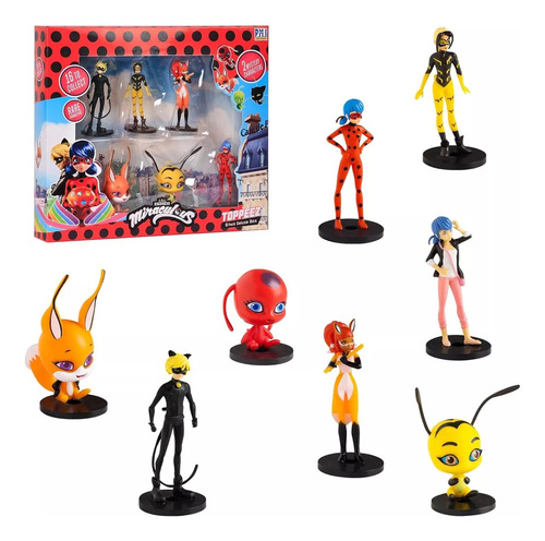 Set De 8 Figuras Miraculous Pencil Toppers