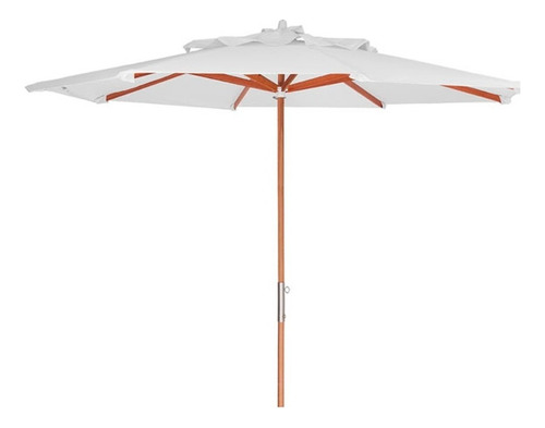 Ombrelone Central Redondo 2,40 Metros Solasol Sungap Cores De Lona Branco