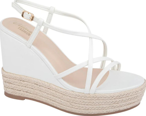 Sandalias De Plataforma Color Blanco De Moda 11,5cm