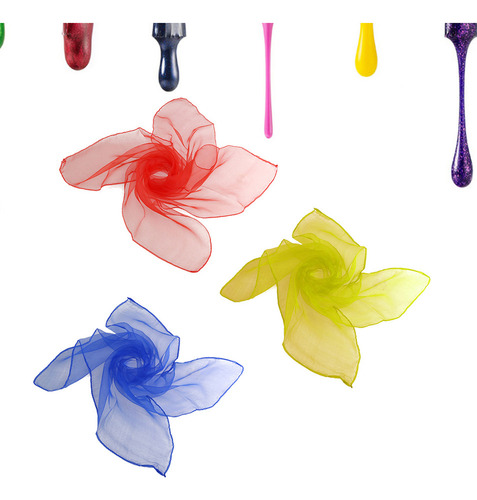 Pañuelos De Gasa Cuadrados De Colores Mixtos Para Baile, 12