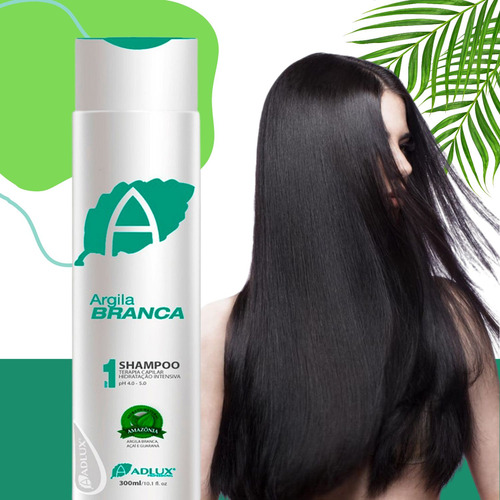 Argila Branca Hidratação Intensa Shampoo Adlux 300ml