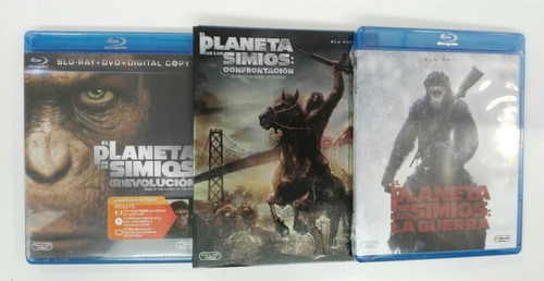 El Planeta De Los Simios Trilogía Blu Ray Película Nuevo