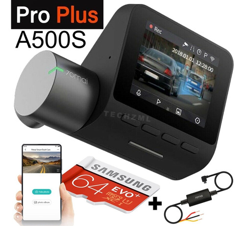 Imagem 1 de 10 de Camera Filmadora Veicular Xiaomi Pro + 64gb + Cabo Bateria