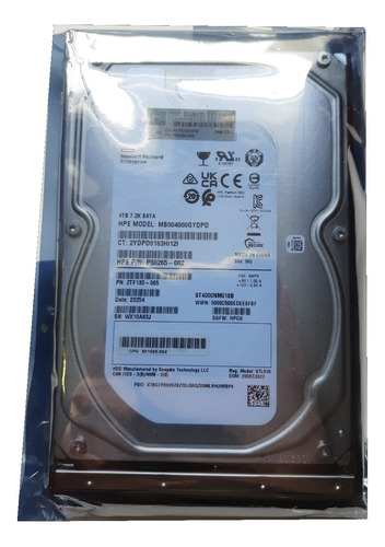 Hd Hpe 4tb 7.2k Sata Pn 801888-b21 Modelo Mb004000gydpd 