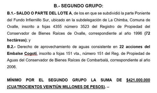Parte Del Lote A + Derecho Aprovechamiento De Aguas