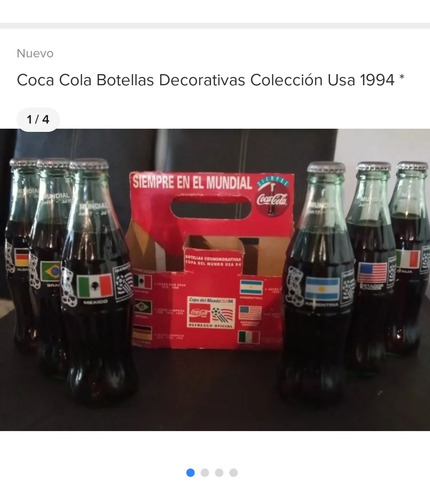 Coca Cola Botellas Decorativas Colección Usa 1994 *
