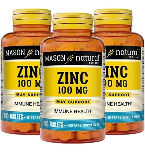 Zinc 30mg Eleva Defensas Y Estimula Crecimiento 03 Frascos