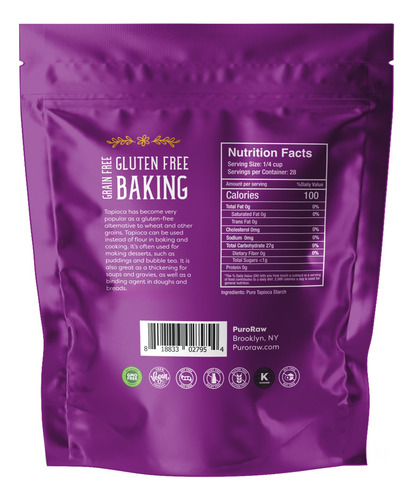 Almidon De Harina De Tapioca, 2 Libras, Harina Sin Gluten, A