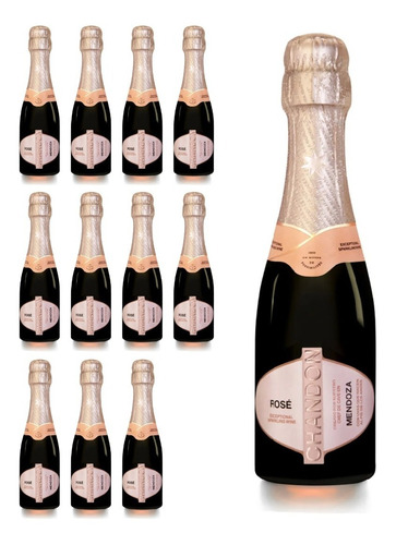 Champagne Chandon Mini Rose 12 Unid X 187 Cc. Quirino