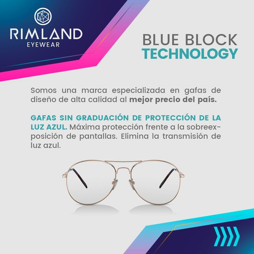 Imagen 4 de 6 de Filtro Luz Azul Anteojos Lentes Marcos Rimland (sku7113)
