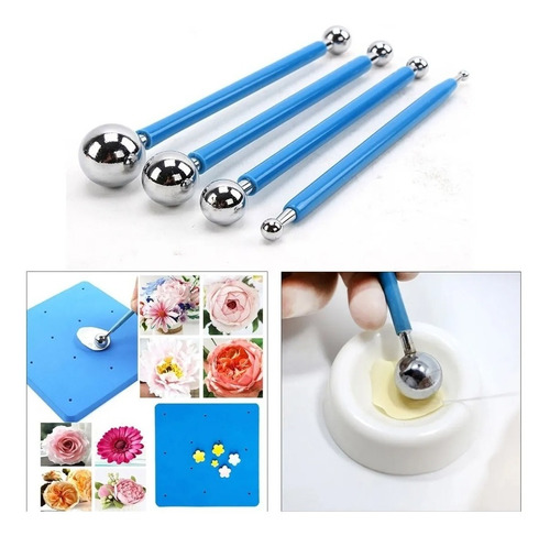 Imagen 2 de 4 de Pack Pinceles Silicona Bolillos Avocador Esculpir Arcilla