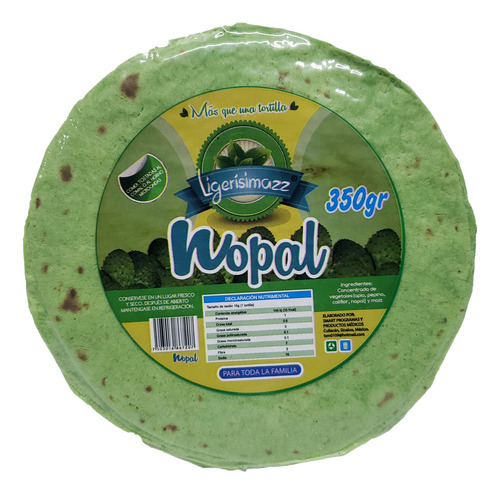 Pack 10 Tortilla De Nopal Con Vegetales 350g Premium