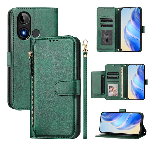 Funda Con Tapa Para Blu C9 Protection, Suave Piel Sintética, Funda Tipo Cartera Con Cremallera Y Tarjetero