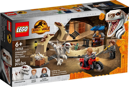 Imagen 2 de 6 de Lego Jurassic World - Persecución En Moto Del Dino (76945) Cantidad de piezas 169