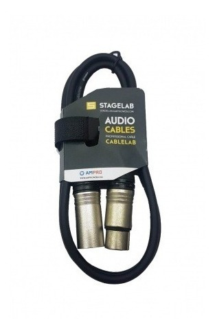 Cable Canon Microfono Xlr Macho Hembra Ampro Stagelab 1m