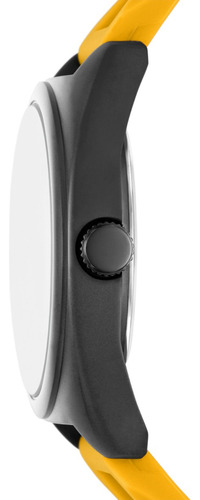 Reloj Hombre Skechers Sr5239 De Silicona Amarillo Bisel Gunmetal Fondo Gunmetal